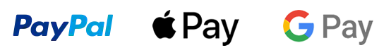 We also accept PayPal, Apple Pay and Google Pay